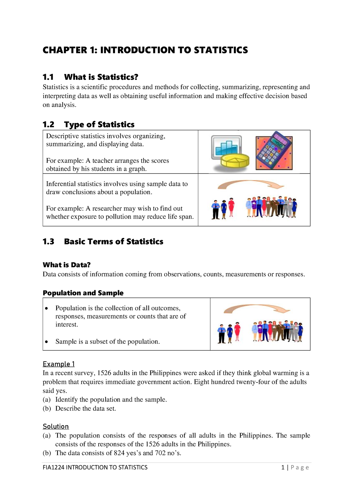 Chapter 1 Introduction To Statistics - CHAPTER 1: INTRODUCTION TO ...