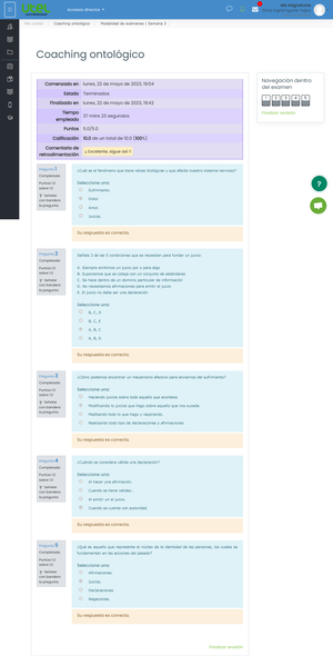 Coaching Ontológico - EX4 - Coaching Ontológico Pregunta 1 Completada ...