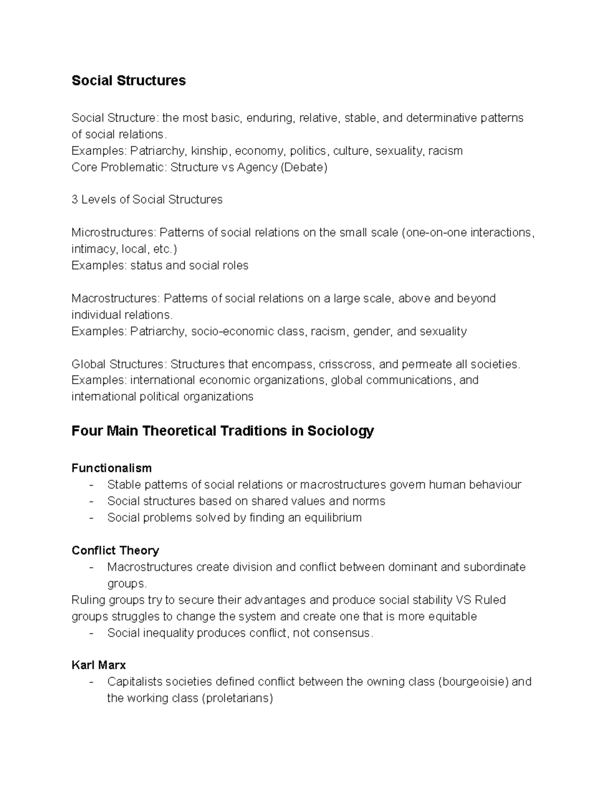 Lecture 3 Sociological Theories - Social Structures Social Structure ...