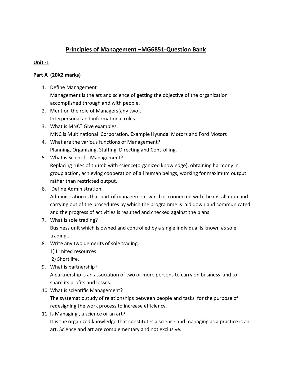 principles of management assignment conclusion