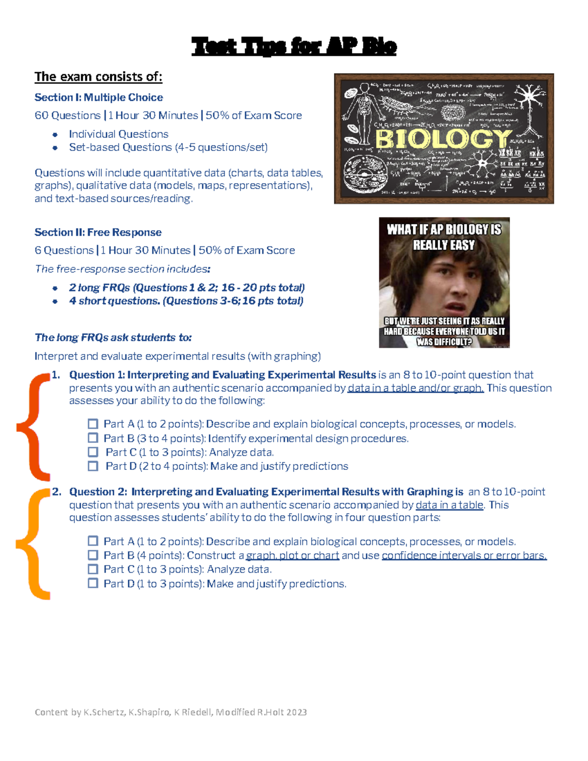 AP+Bio+Exam+Tips+&+Tricks - Test Tips for AP Bio The exam consists of ...