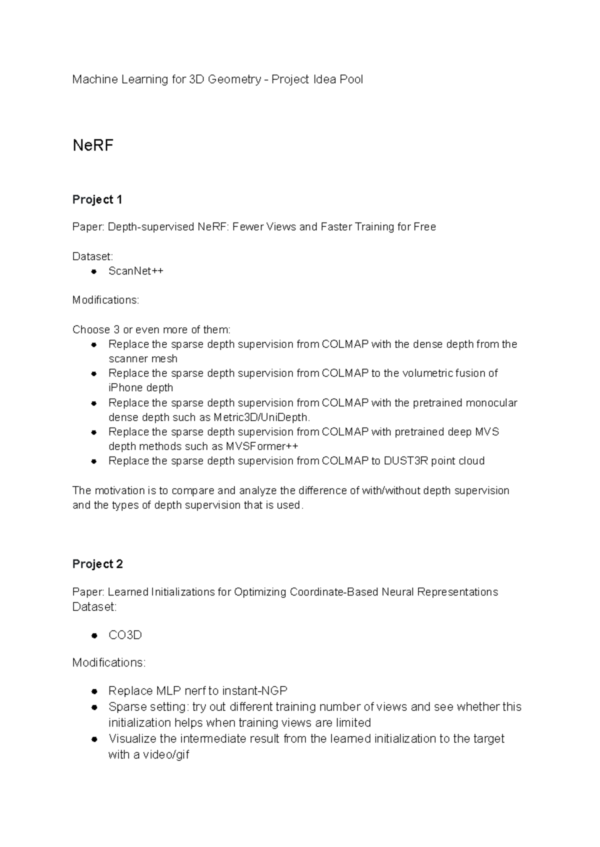 Machine Learning for 3D Geometry - SS24 Project Idea List - Machine ...