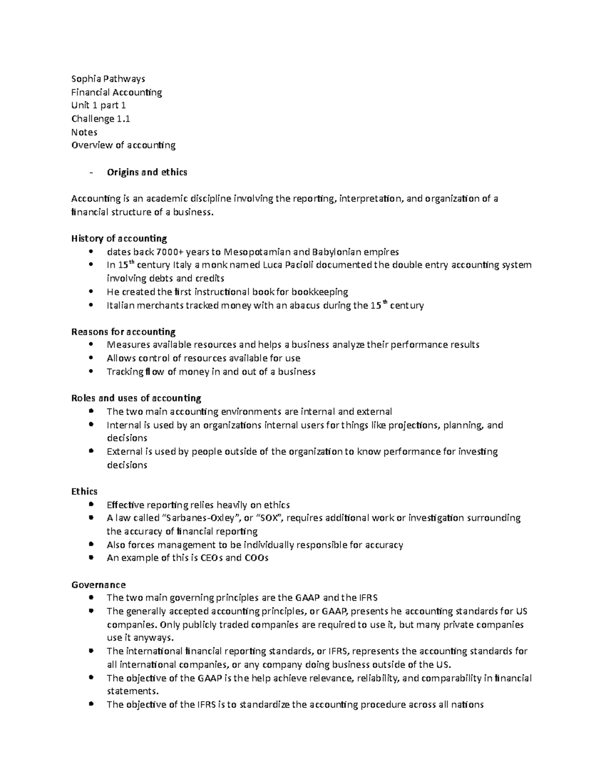 1.1 notes financial accounting - Sophia Pathways Financial Accounting ...