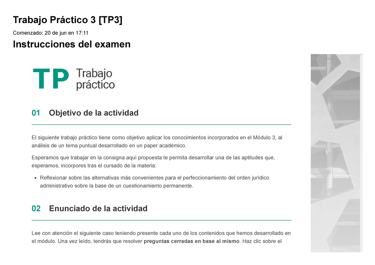 Trabajo Práctico 3 Administrativo 100% - Derecho Administrativo - Siglo ...