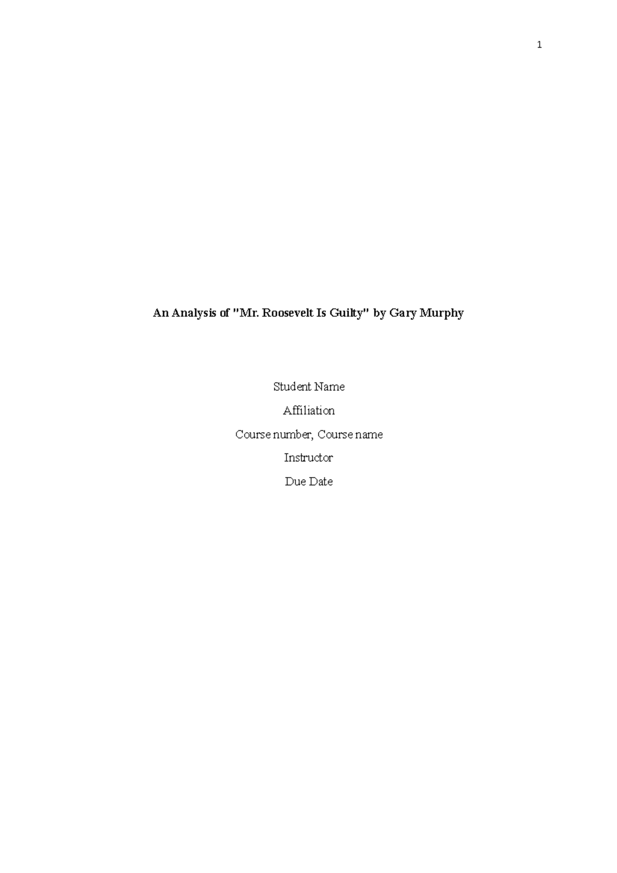 Analysis Article - An Analysis of 