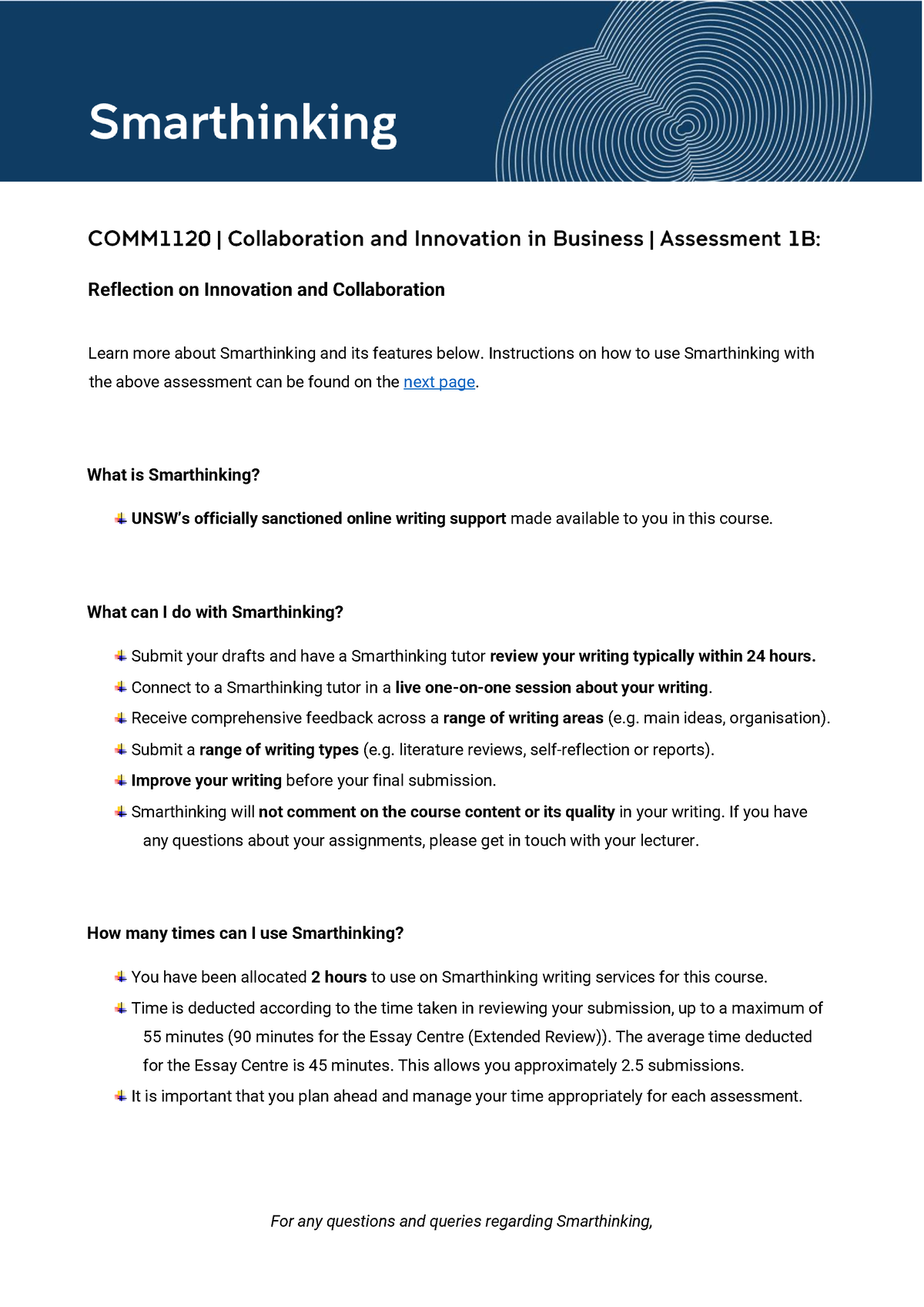 Smarthinking COMM1120 - Assessment 1B - Reflection On Innovation And ...