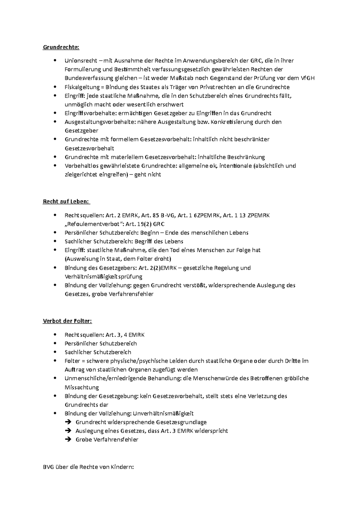 Grundrechte - Konkretisierung durch den Gesetzgeber Grundrechte mit ...