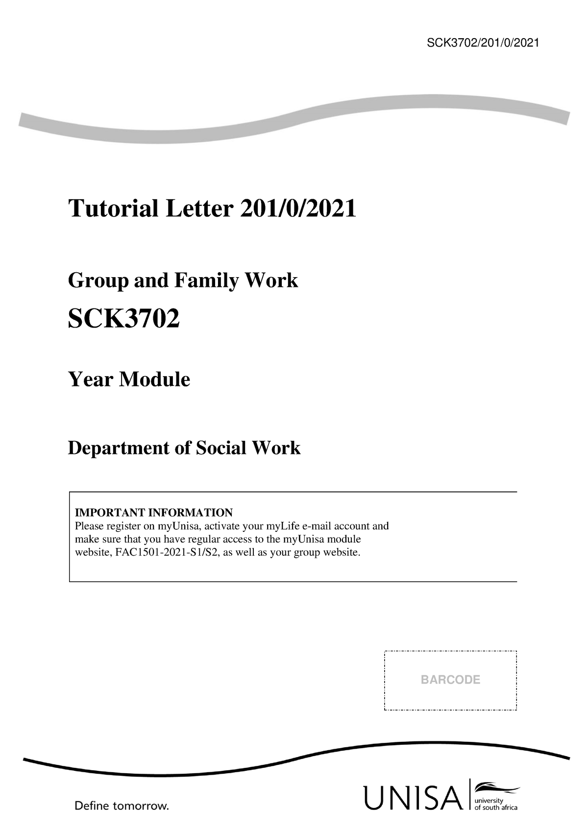 SCK3702- Feedback FOR Assignment 01 - Tutorial Letter 201/0/ Group And ...