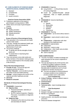 Care of Adult (Midterm Notes ) - Week 9 Long term care Major ...