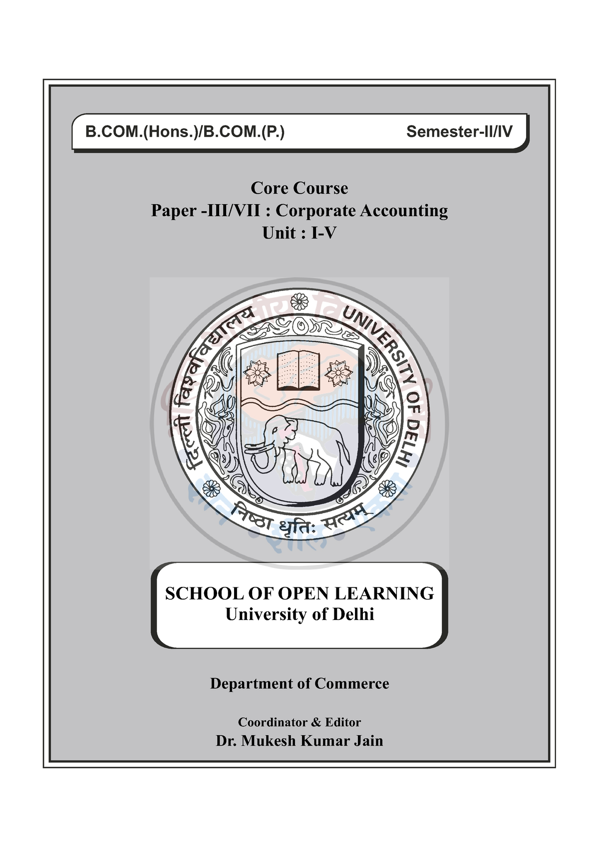 Copy Of Unit I-V - History Notes - B.(Hons.)/B.(P.) SCHOOL OF OPEN ...