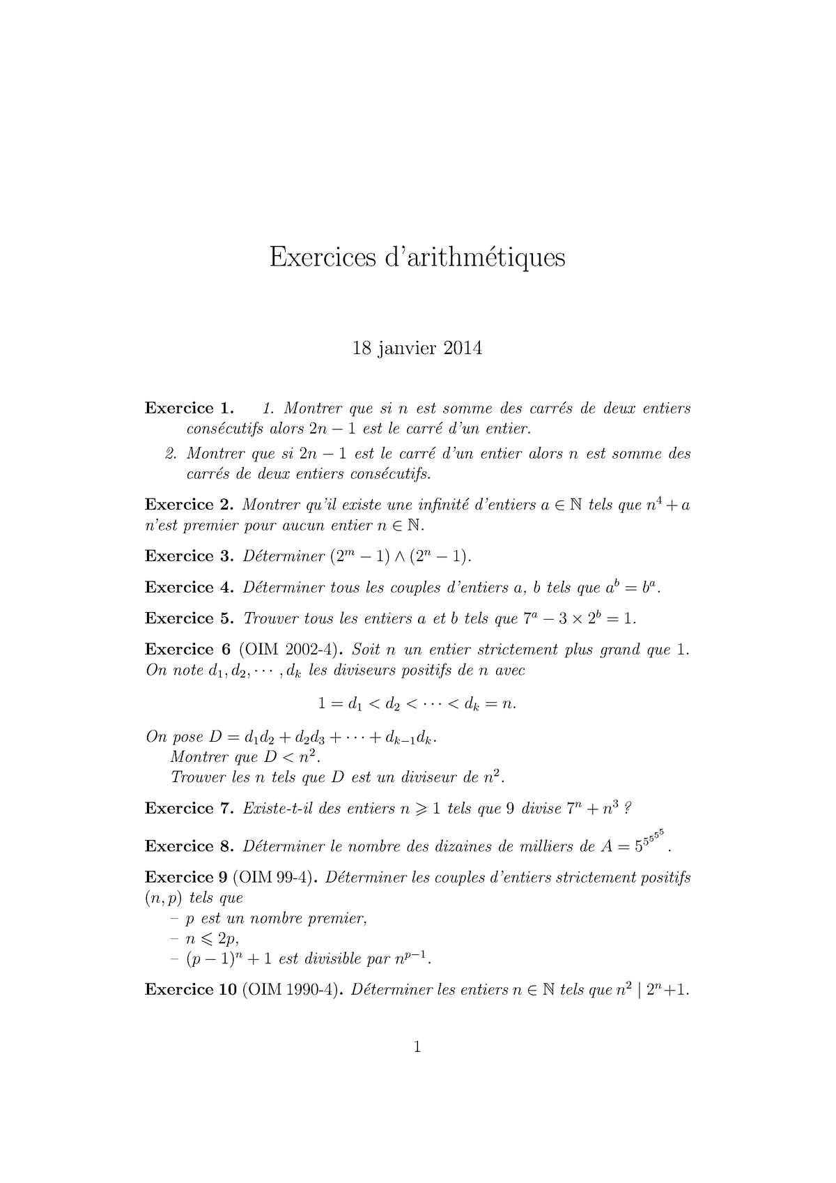 Ofpptmaroc - Td Generalite Et Arthmetique - Exercices D’arithm ́etiques ...