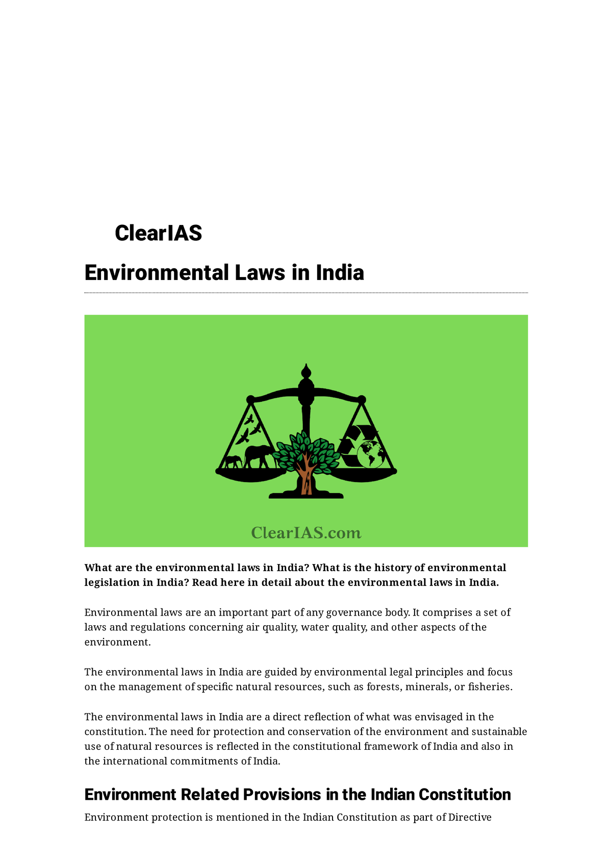 environmental-laws-in-india-clear-ias-clearias-environmental-laws