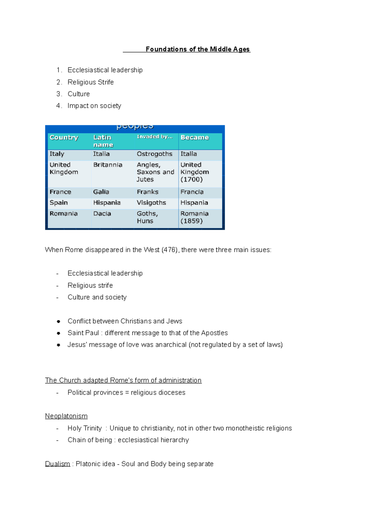 Middle Ages Power Points - Foundations of the Middle Ages 1 ...