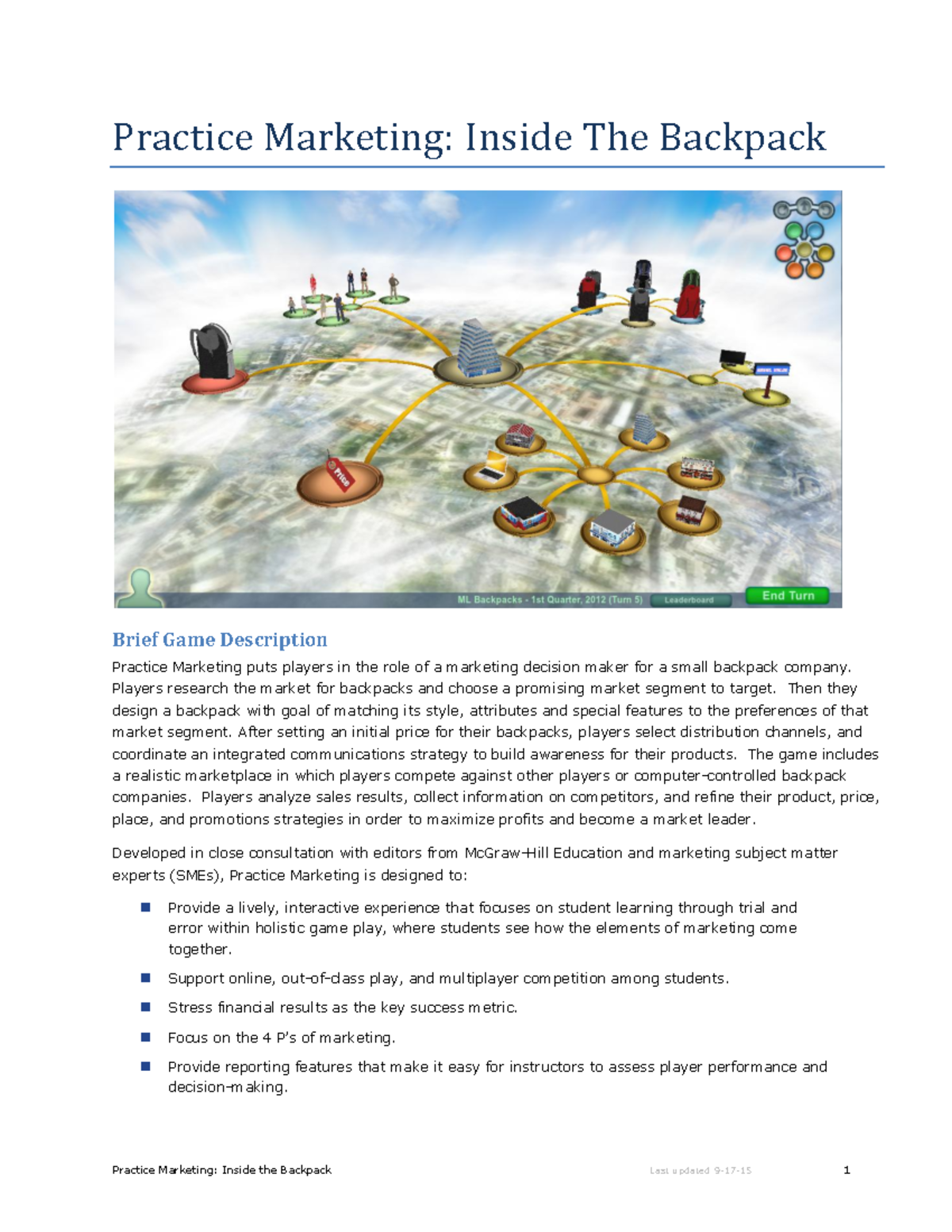 Backpackgame The guides for the backpack game Practice Marketing