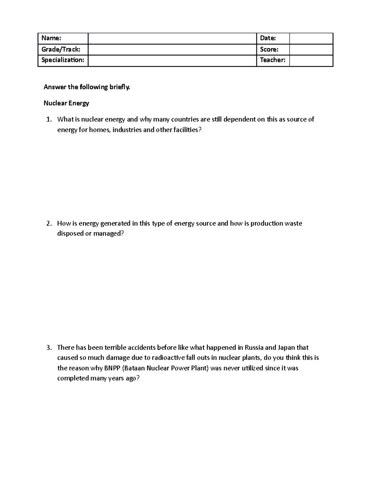 Earth-sci Chap 6 Self Assessment - Name: Date: Grade Track: Score 