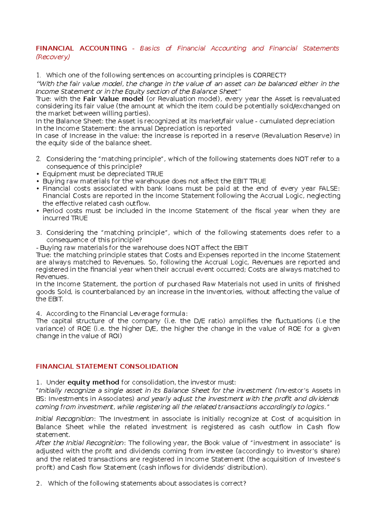 Theoretical Questions AFC - FINANCIAL ACCOUNTING - Basics of Financial ...