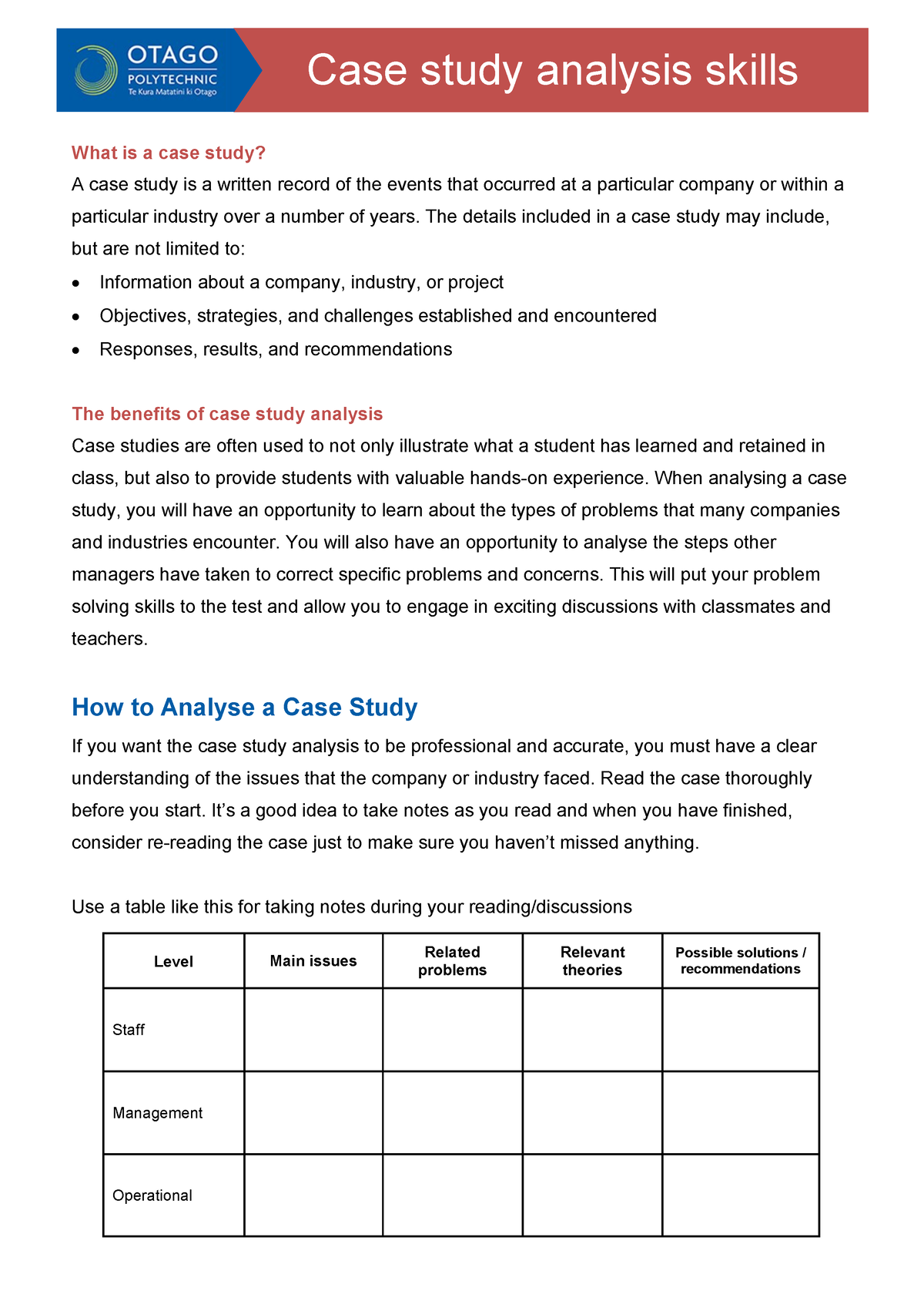 case study of skills