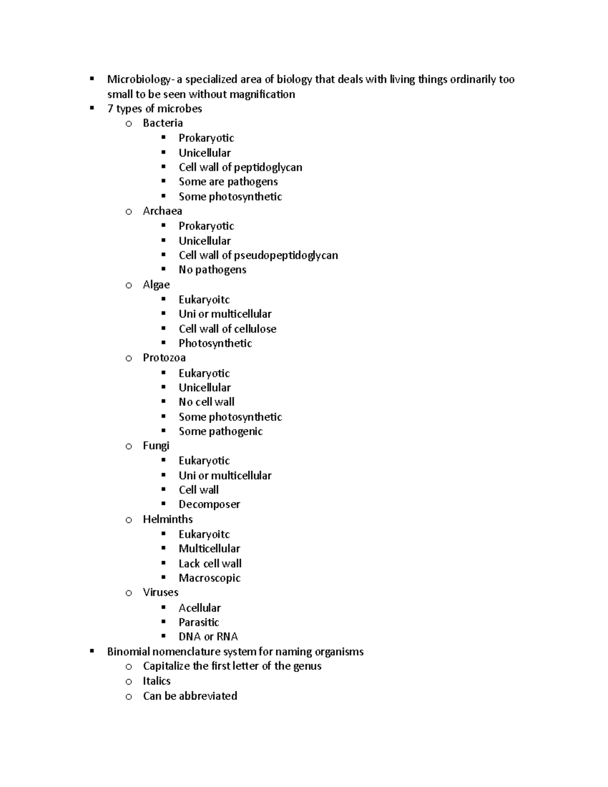 BIO 208 - Lecture 1 Notes - Microbiology- A Specialized Area Of Biology ...