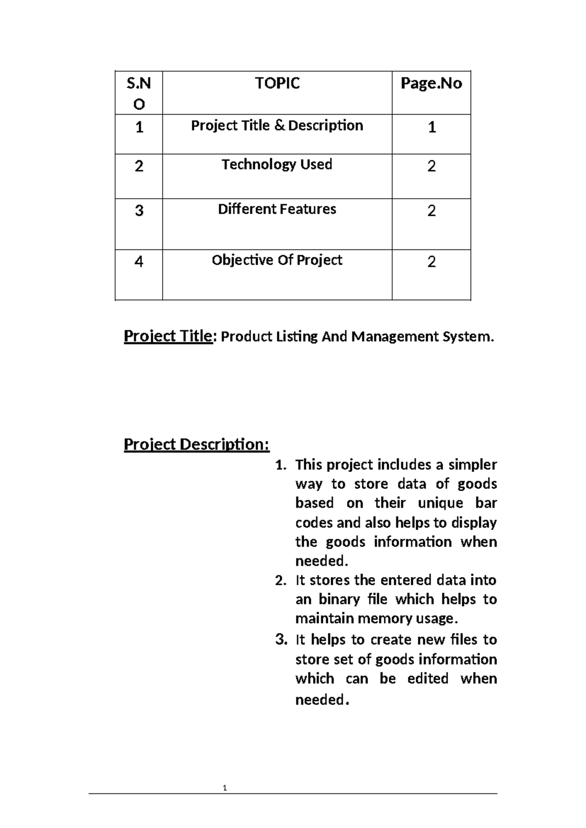 Index - cyber security - 1 S O TOPIC Page 1 Project Title & Description ...