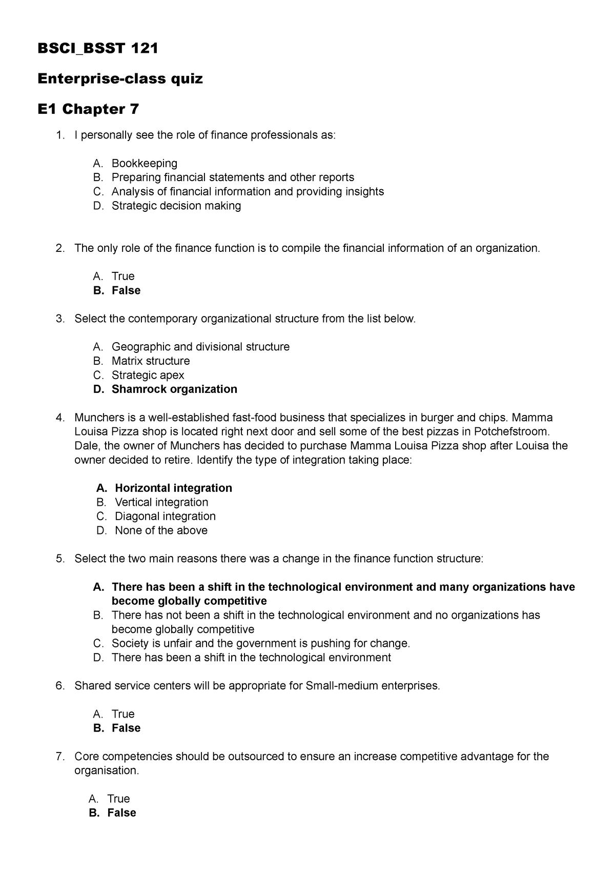 Class Quiz On Chapter 7 Enterprise - BSCI_BSST 121 Enterprise-class ...