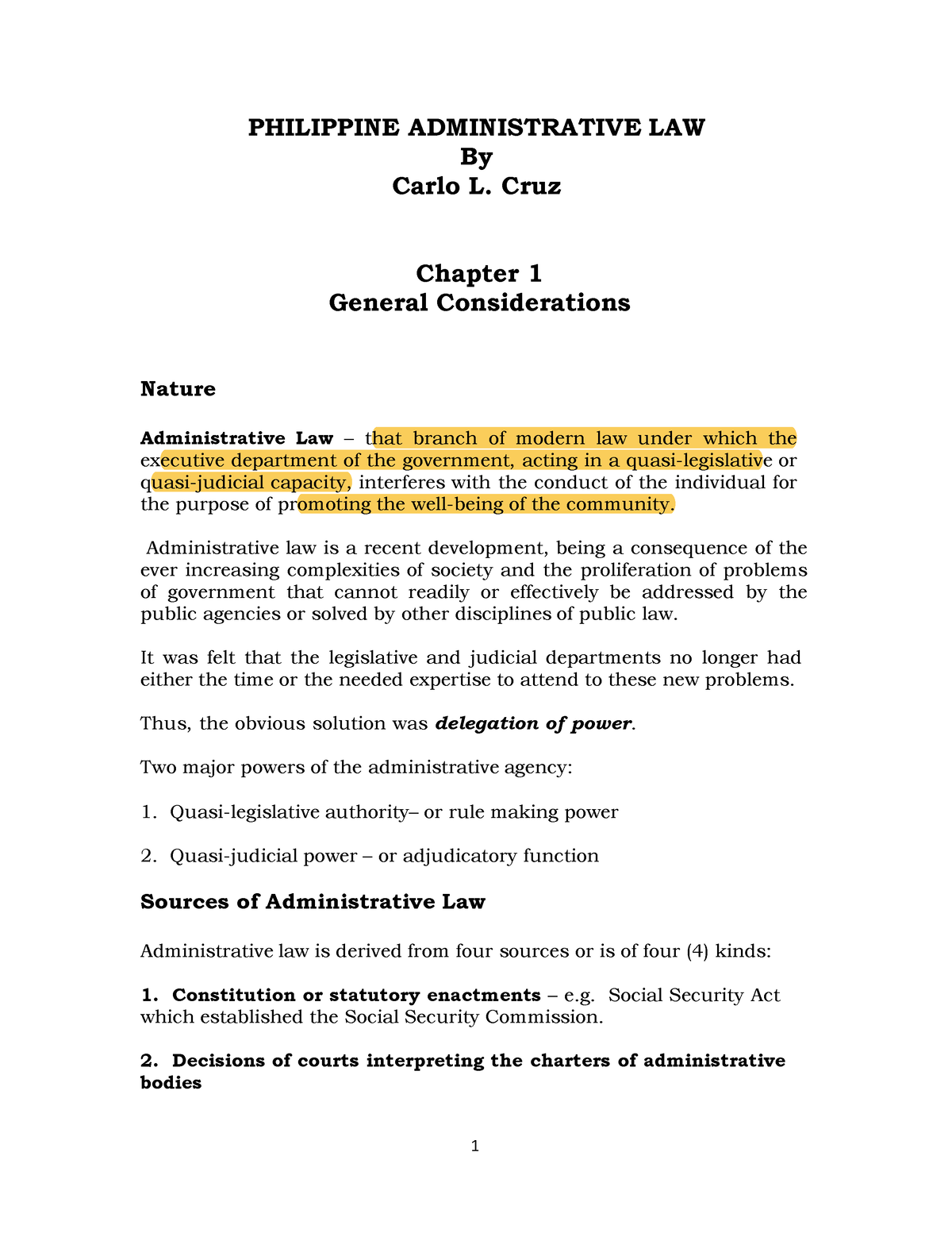 Pdf-admin-law-carlo-cruz-pdf Compress - PHILIPPINE ADMINISTRATIVE LAW ...