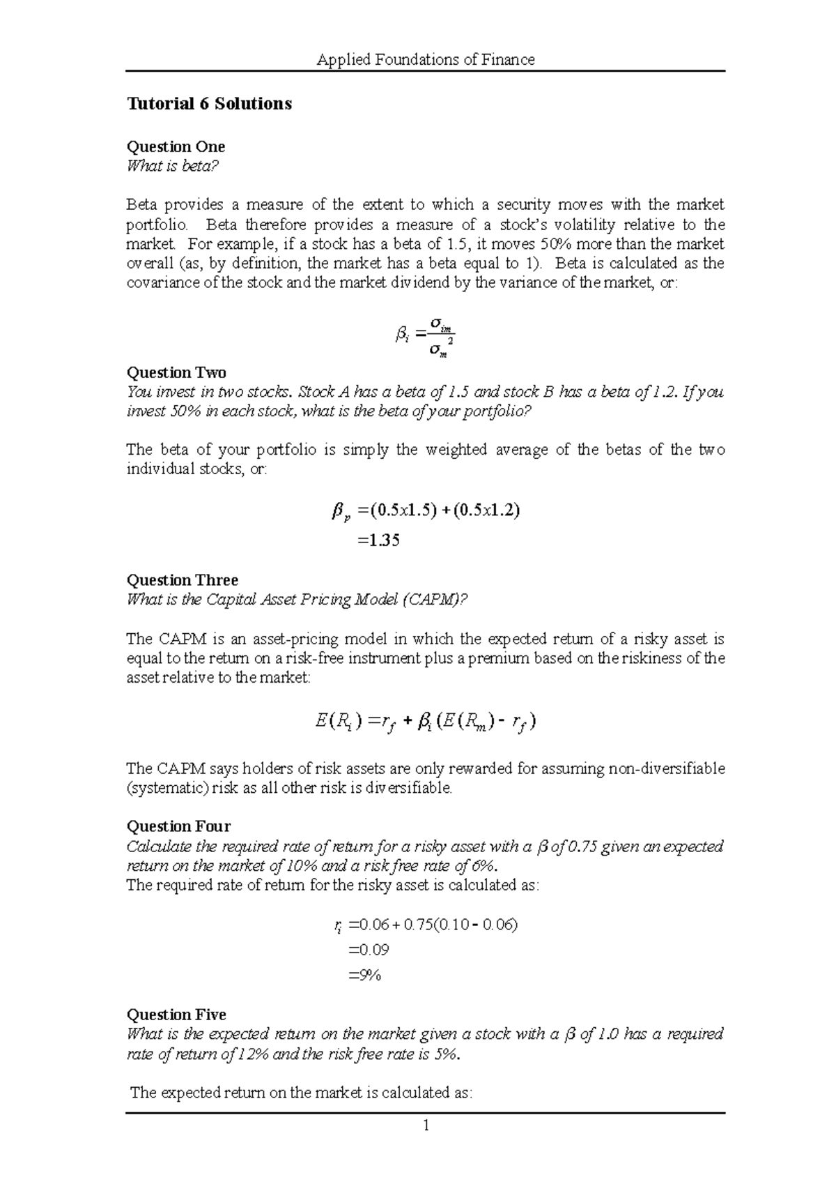 tutorial-6-solutions-applied-foundations-of-finance-tutorial-6