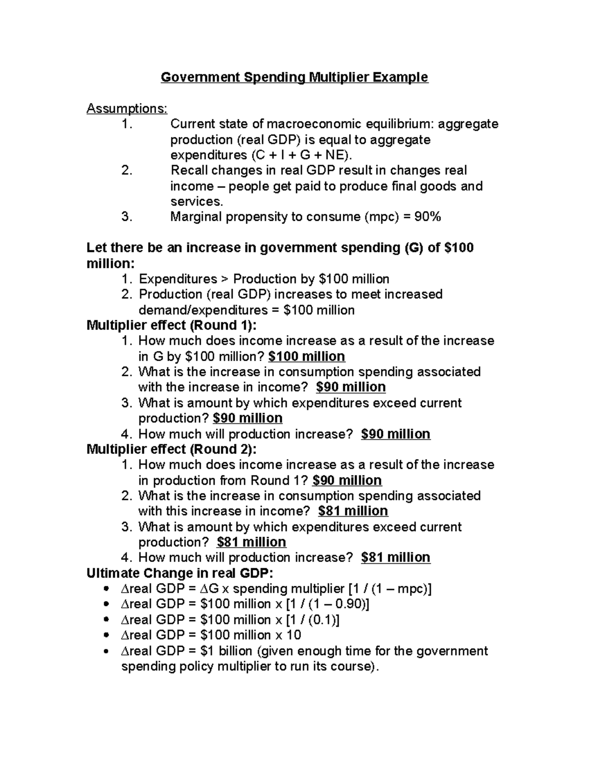 Government Spending Multiplier Solutions Studocu