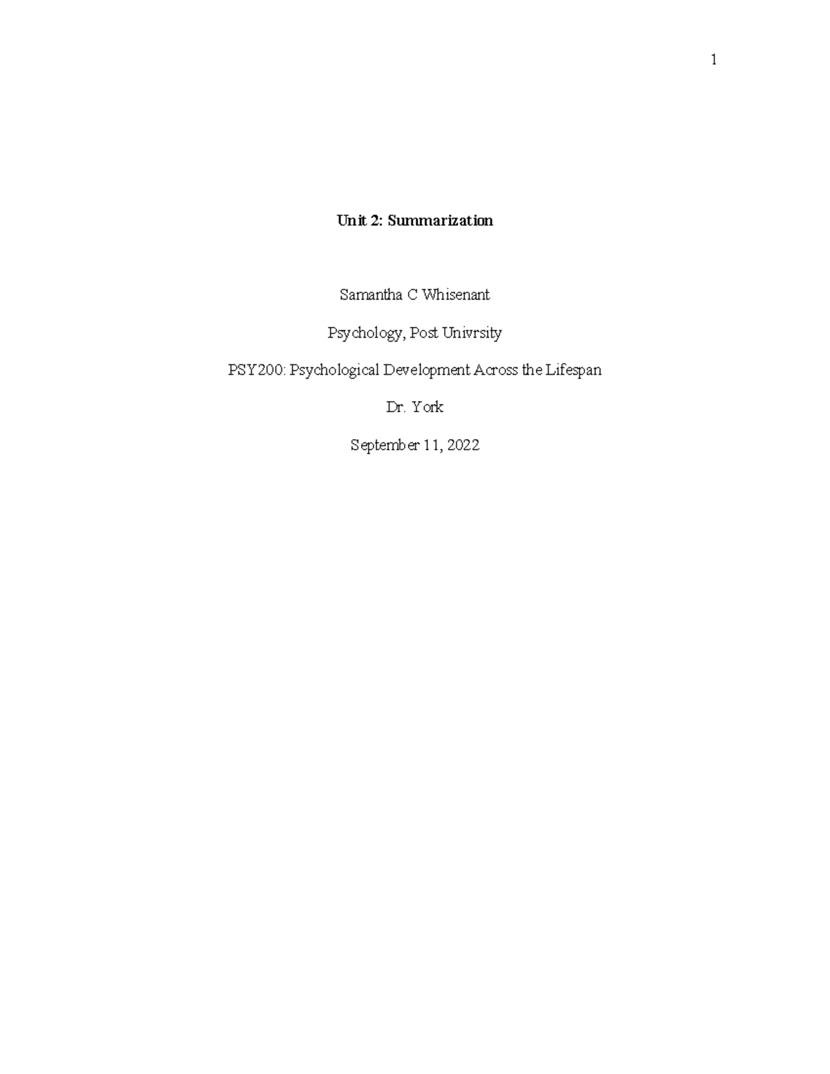 Unit+2 +Summarization - 1 Unit 2: Summarization Samantha C Whisenant ...
