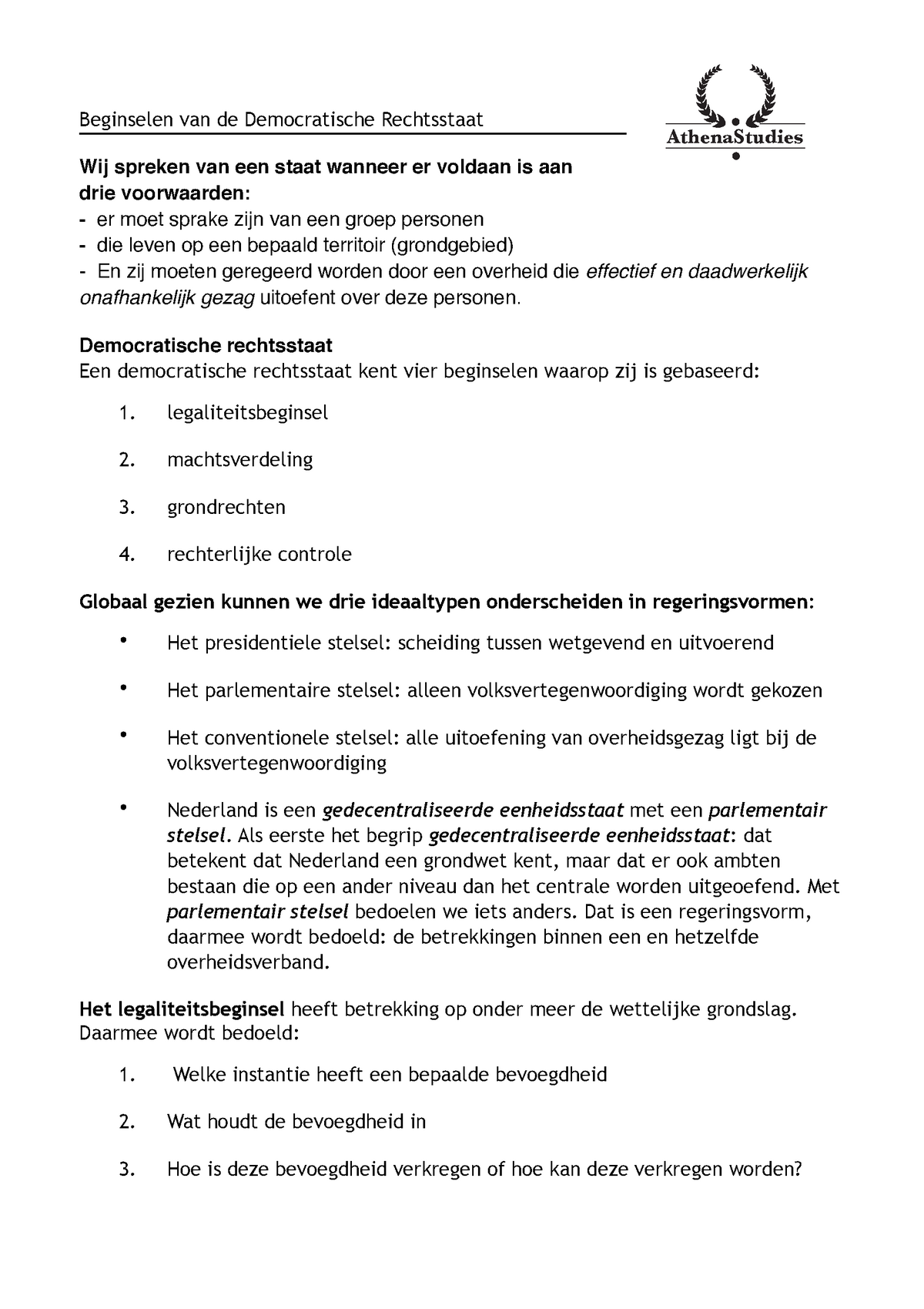 Handig Document Beginselen - Beginselen Van De Democratische ...