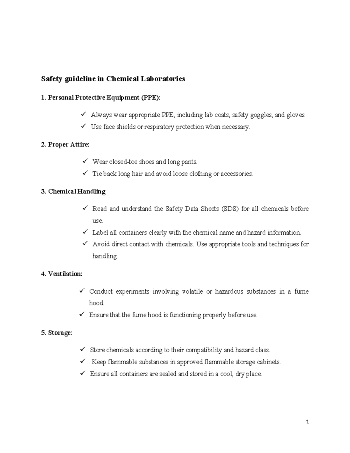 Safety guidline in Chemical Laboratories - Personal Protective ...