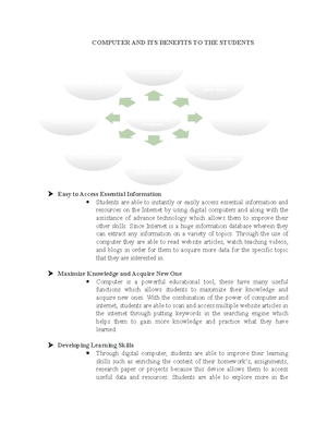 Computer benefits to students Living in IT Era