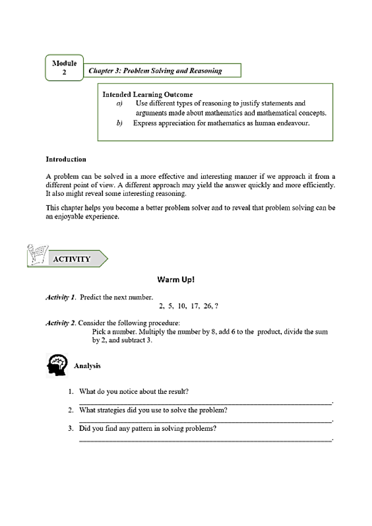 Reasoning AND Problem Solving - Environmental Science - Studocu