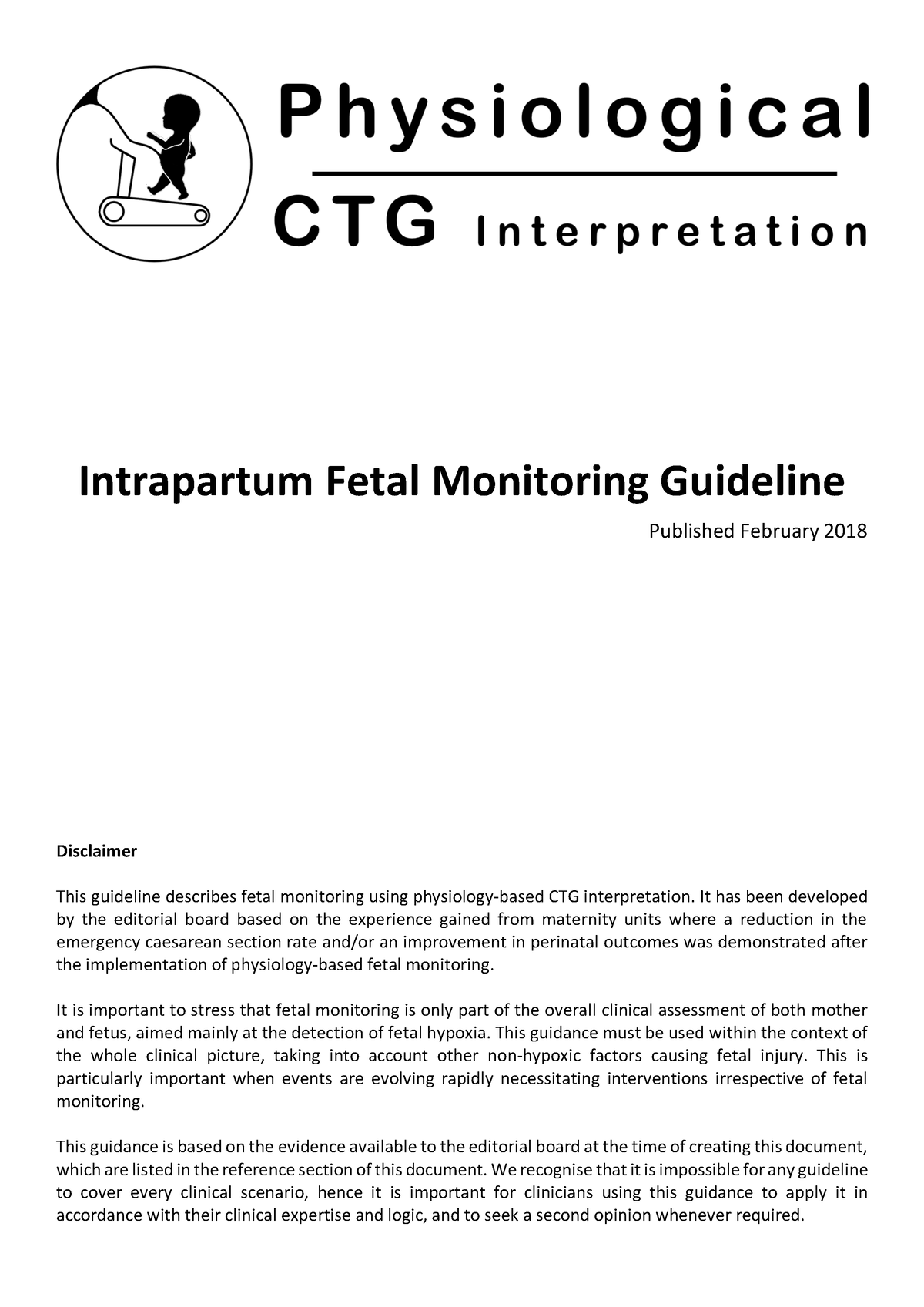 Intrapartum Fetal Monitoring Guideline - Intrapartum Fetal Monitoring ...