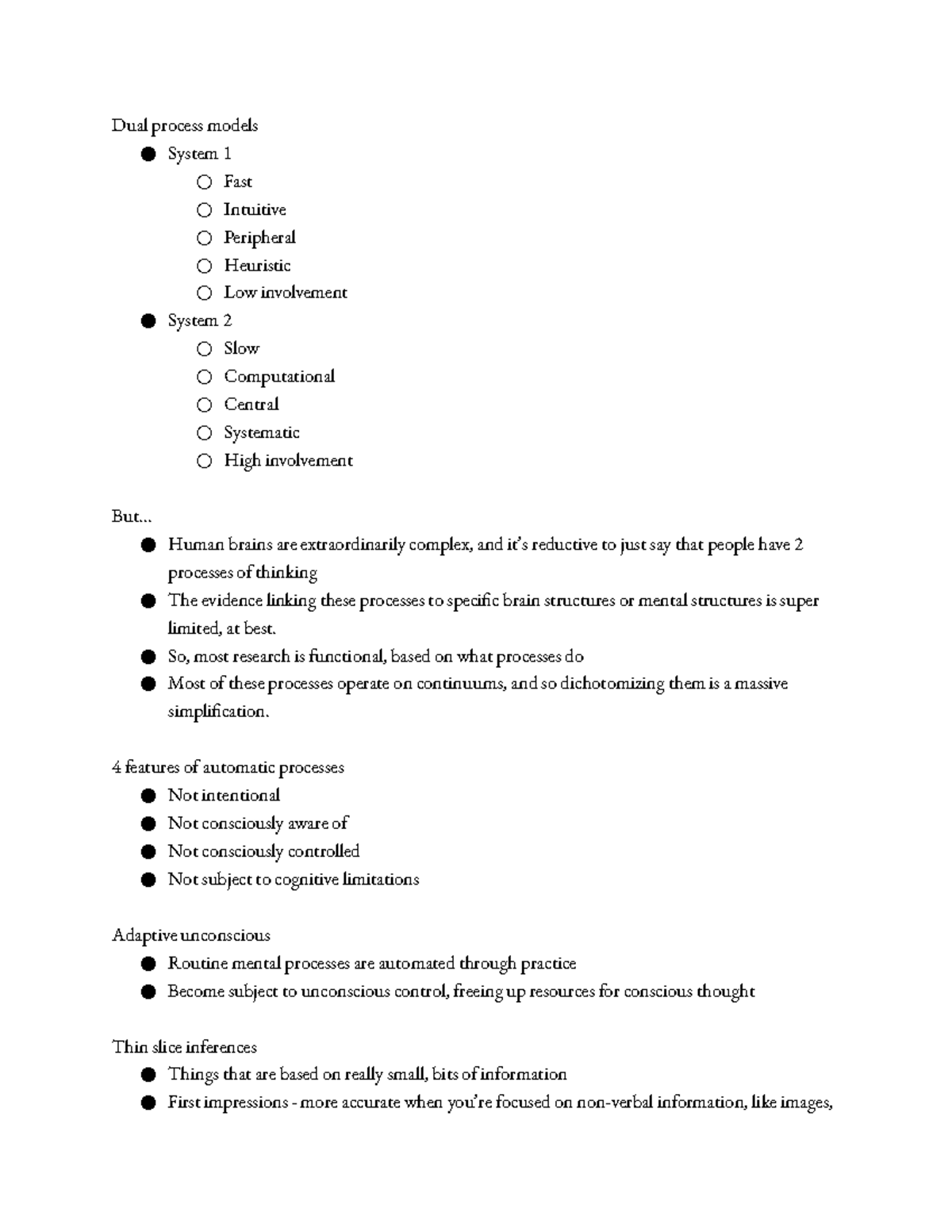 (4) Automatic Information Processing - Dual process models System 1 ...