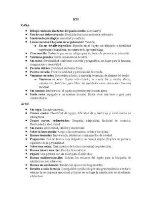 Indicadores de pruebas proyectivas - HTP CASA. Dibujo centrado ...