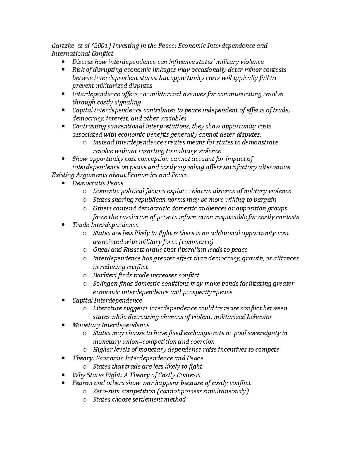 Gartzke and Krustev 11-6 - Gartzke et al (2001)-Investing in the Peace ...