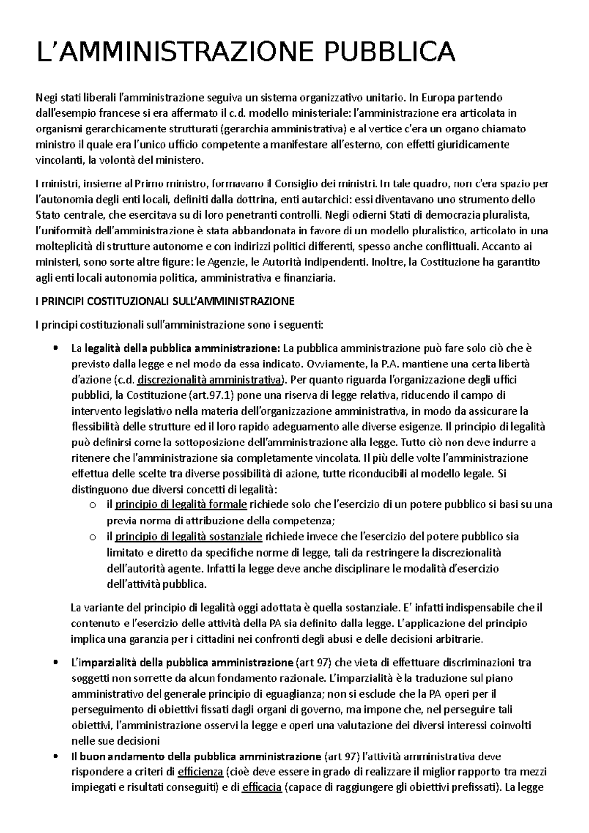LA Pubblica Amministrazione L’AMMINISTRAZIONE PUBBLICA Negi stati