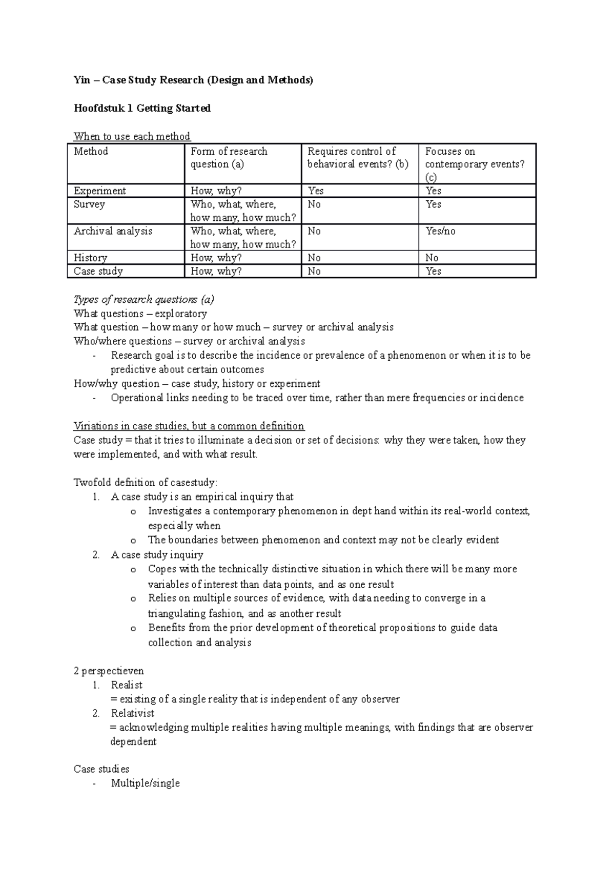 case study research yin zusammenfassung