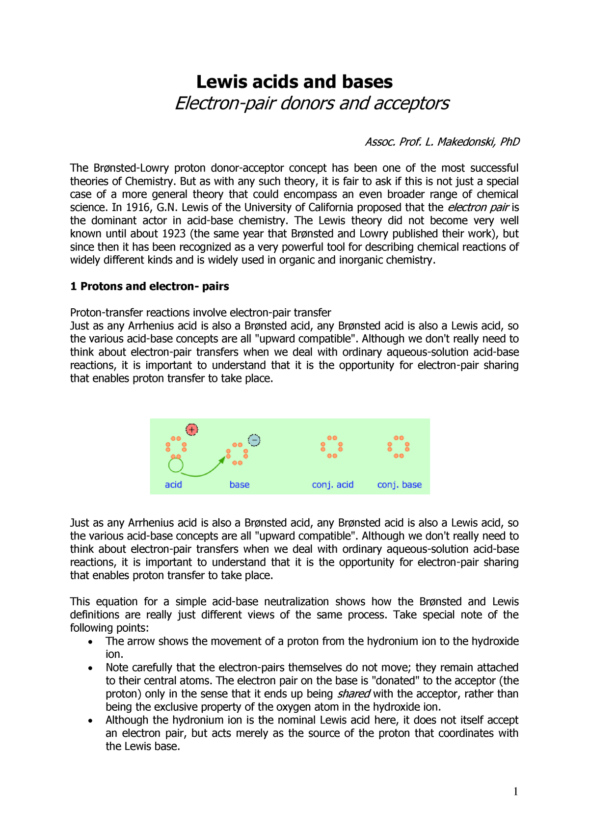 Lewis-acids-bases - Lecture Note On Lewis Acids And Bases , Acids And ...