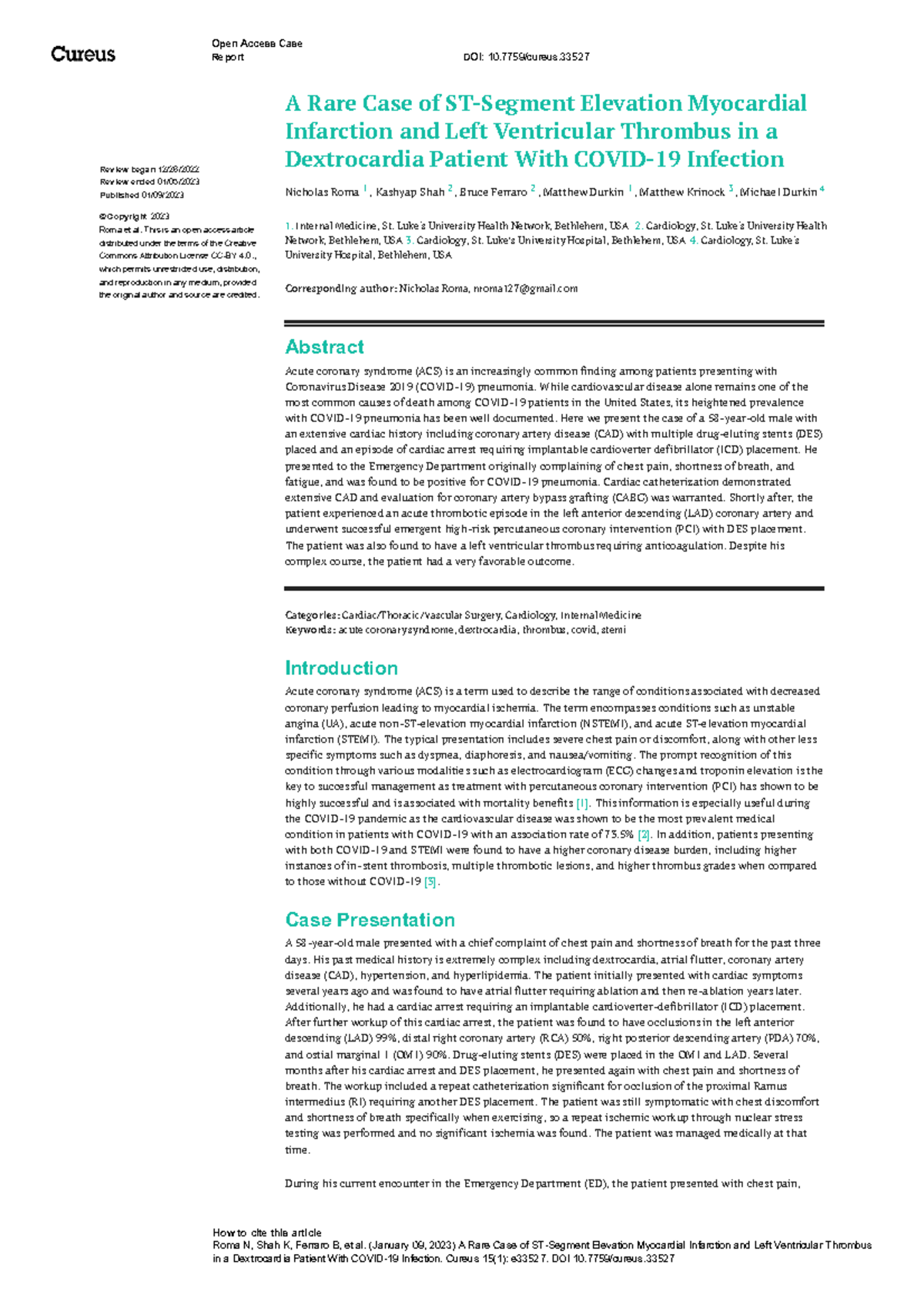 A RARE CASE OF ST Segment Elevation Myocardial Infarction AND LEFT ...
