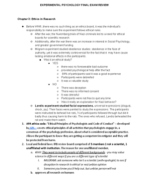 Chapter 2 Review Sheet - Advanced Experimental Learning Psych 311 ...