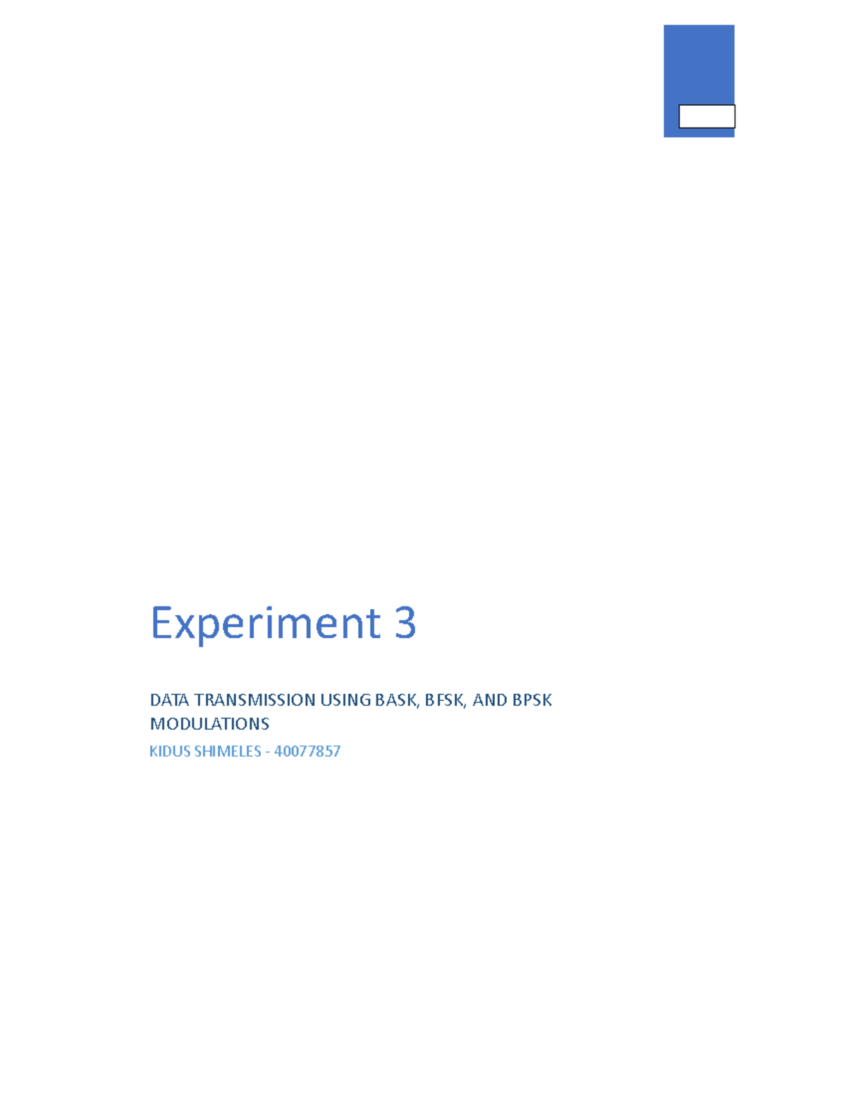 Experiment 3 - ELEC 367 - Introduction to digital communications ...