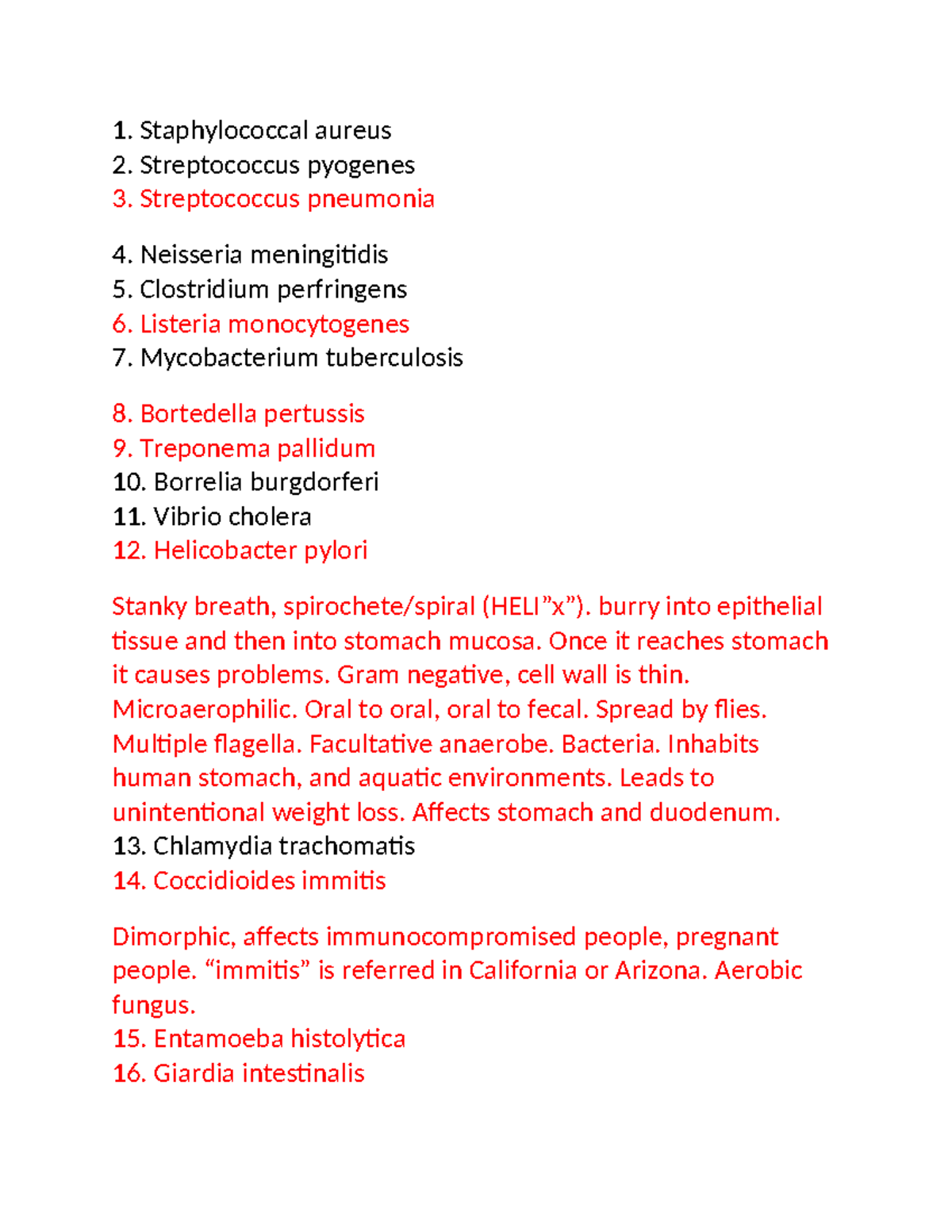 Study guide - Staphylococcal aureus Streptococcus pyogenes ...