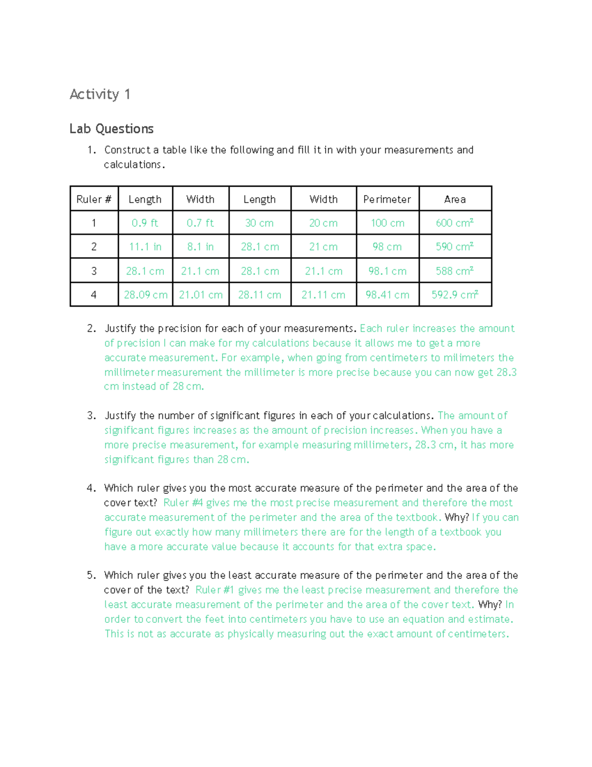 Activity 1 which is basically lab 1 Activity 1 Lab Questions