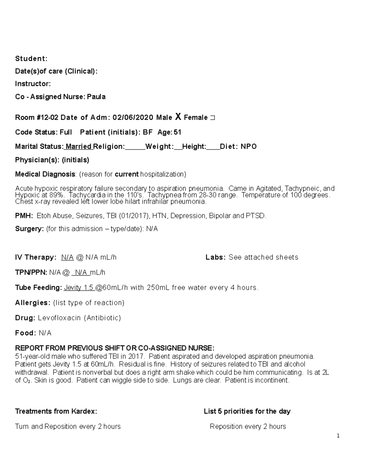 Care plan 2 anonymous - medication worksheets care plan - Student: Date ...