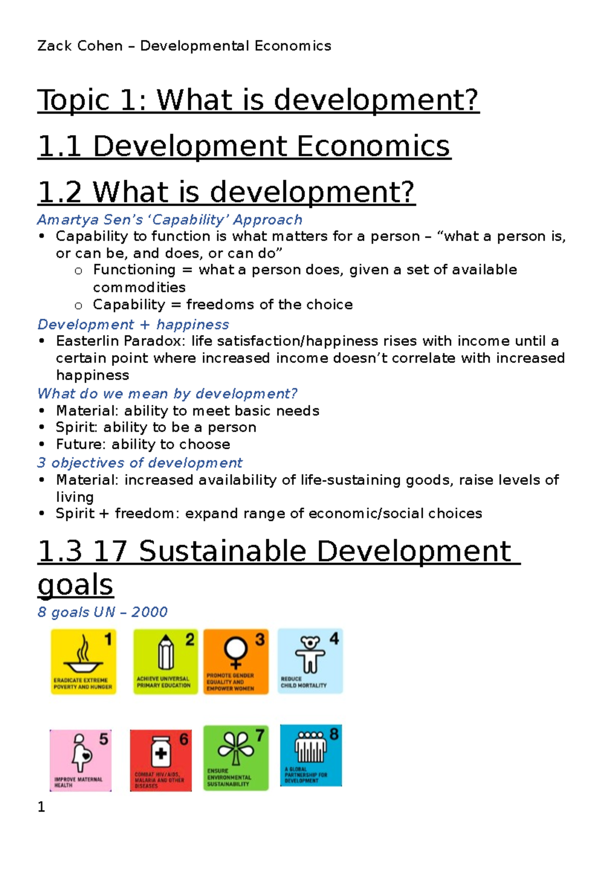 Development Notes 1 - Topic 1: What Is Development? 1 Development ...