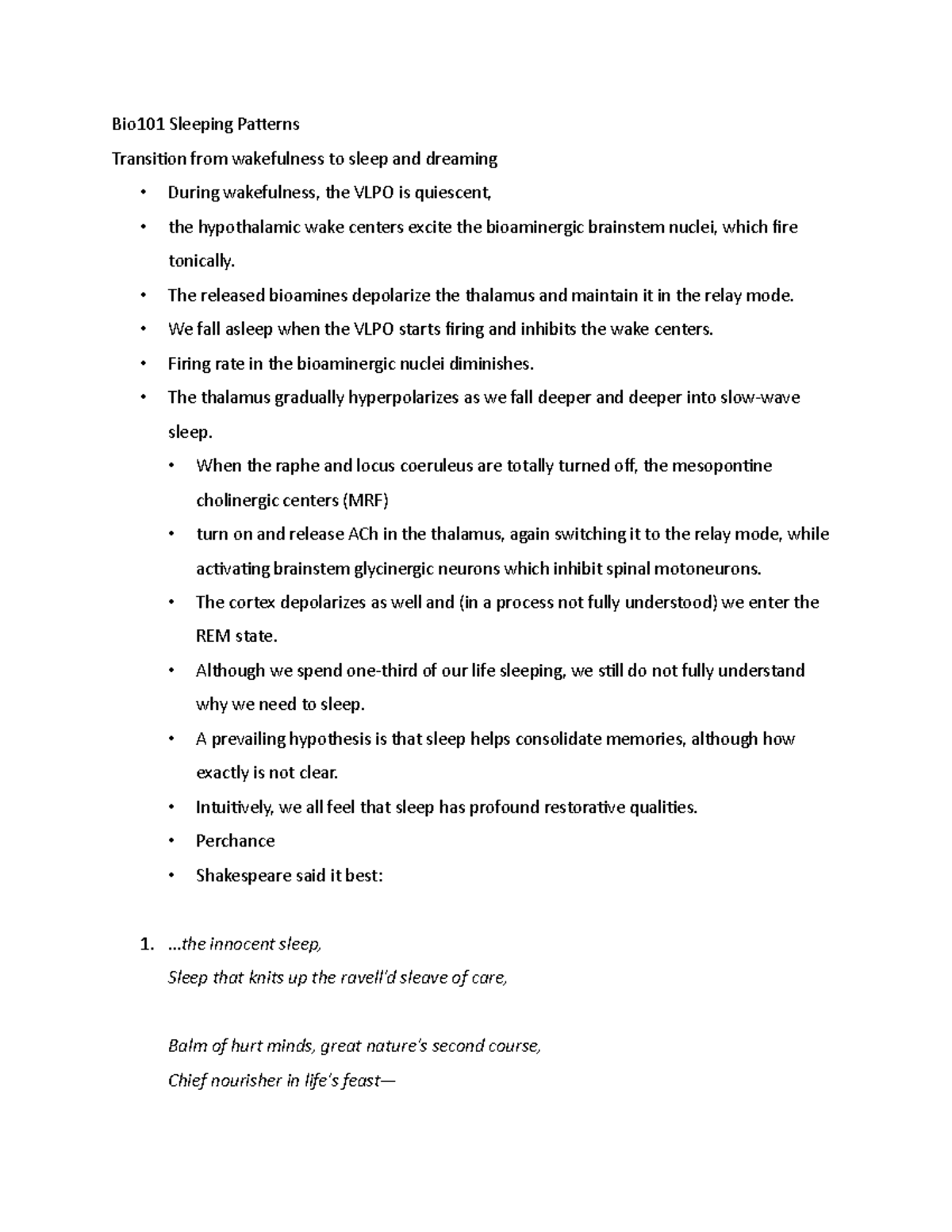 Bio101 Sleeping Patterns - Bio101 Sleeping Patterns Transition From 