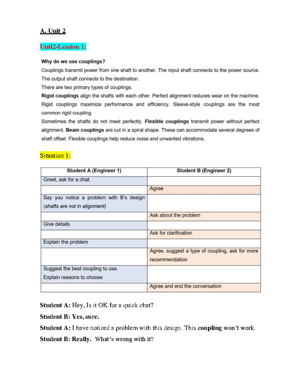Speaking Card 1 - 11ưdadsd - A. Unit 2 Unit2-Lession 1: Situation 1 ...