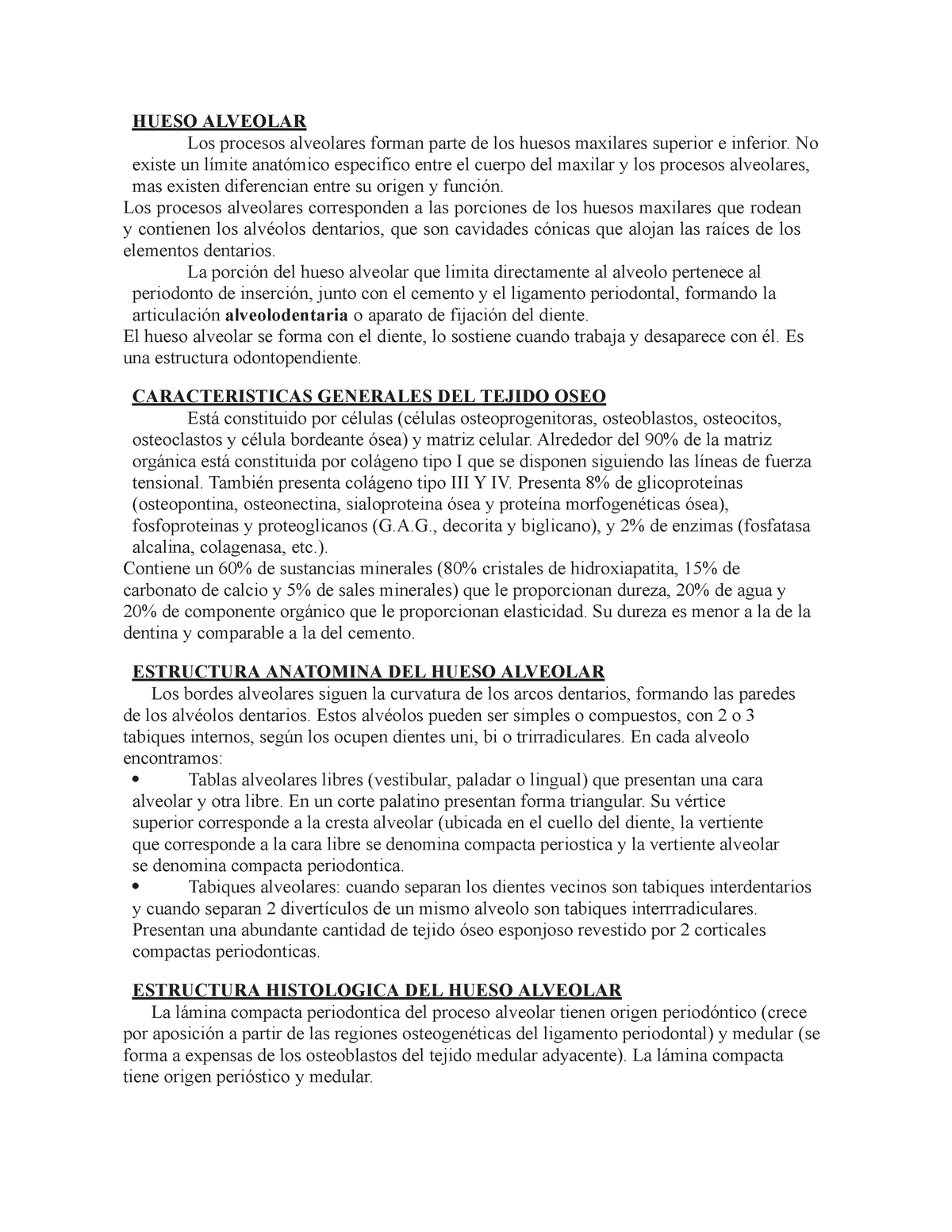 Hueso Alveolar - HUESO ALVEOLAR Los procesos alveolares forman parte de ...