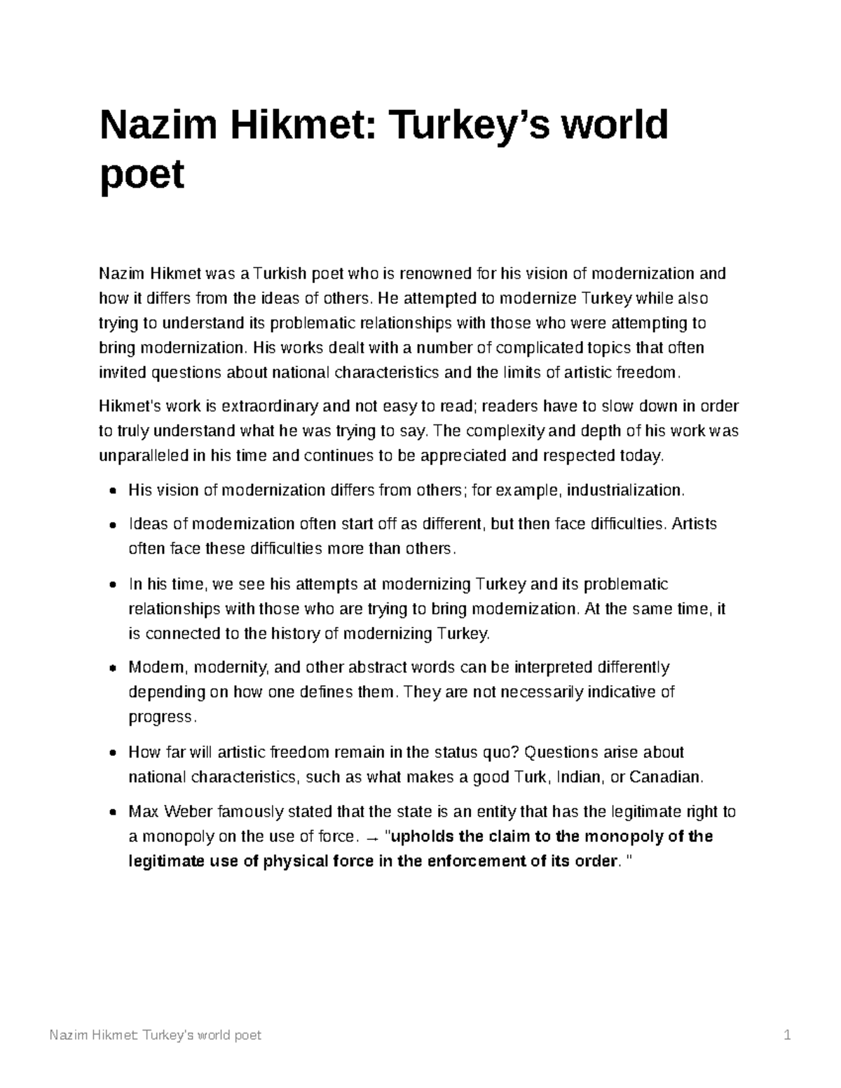 Nazim Hikmet Turkey’s world poet Nazim Hikmet Turkey’s world poet 1 Nazim Hikmet Turkey’s